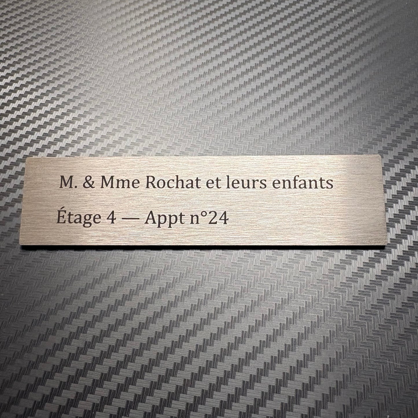 Plaque gravée personnalisée