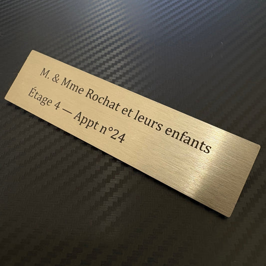 Plaque gravée personnalisée